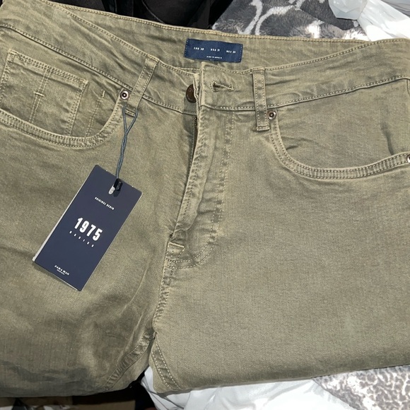 Zara dark green khaki skinny jeans 1975 basics mens sz 31 NWT - Picture 2 of 2